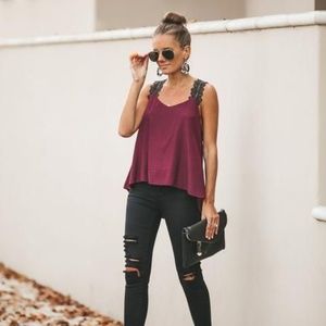 Vici | Like An Angel Lace Cami Tank | Wine